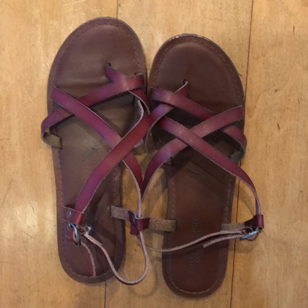 Brown Double Strap Sandals